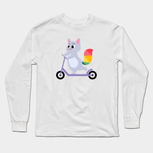 Cat Scooter Long Sleeve T-Shirt
